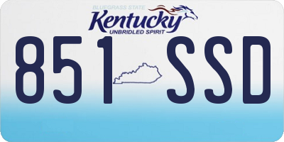KY license plate 851SSD
