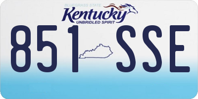 KY license plate 851SSE