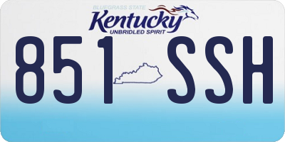 KY license plate 851SSH
