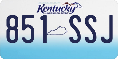 KY license plate 851SSJ