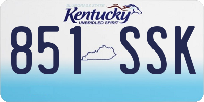 KY license plate 851SSK