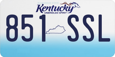 KY license plate 851SSL