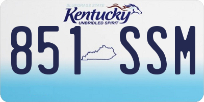 KY license plate 851SSM