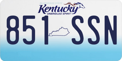 KY license plate 851SSN
