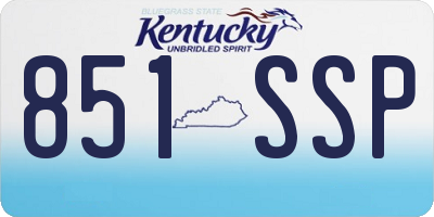 KY license plate 851SSP