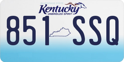 KY license plate 851SSQ