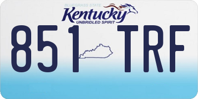 KY license plate 851TRF