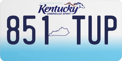 KY license plate 851TUP