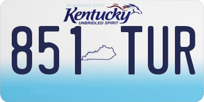 KY license plate 851TUR
