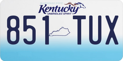 KY license plate 851TUX