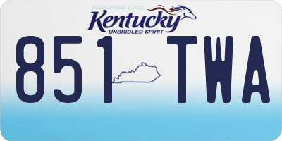 KY license plate 851TWA