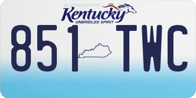 KY license plate 851TWC