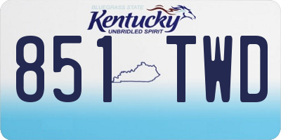 KY license plate 851TWD