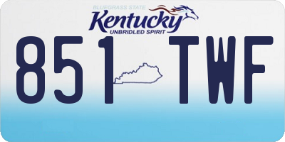 KY license plate 851TWF