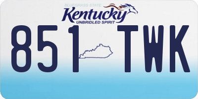 KY license plate 851TWK