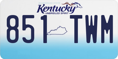 KY license plate 851TWM