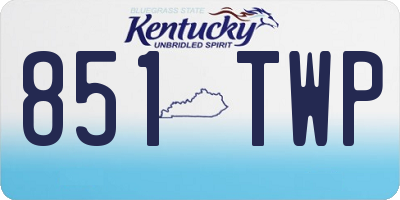 KY license plate 851TWP