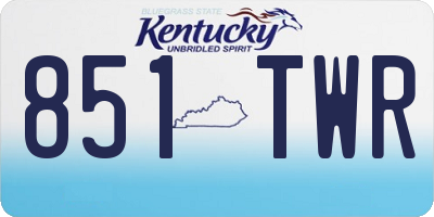 KY license plate 851TWR