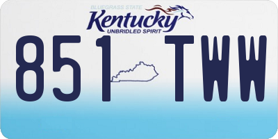 KY license plate 851TWW