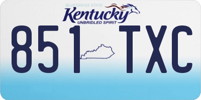 KY license plate 851TXC