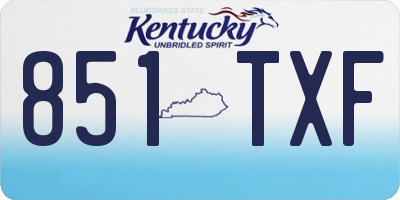 KY license plate 851TXF