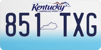 KY license plate 851TXG