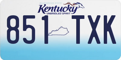 KY license plate 851TXK