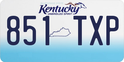 KY license plate 851TXP