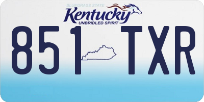 KY license plate 851TXR
