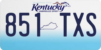 KY license plate 851TXS
