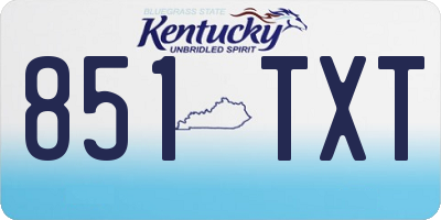 KY license plate 851TXT