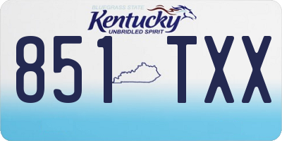 KY license plate 851TXX