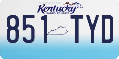 KY license plate 851TYD