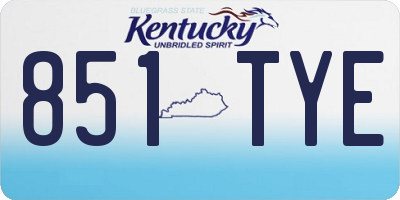 KY license plate 851TYE