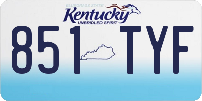 KY license plate 851TYF