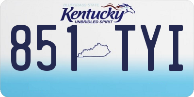 KY license plate 851TYI