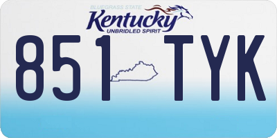 KY license plate 851TYK