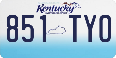 KY license plate 851TYO