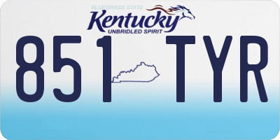 KY license plate 851TYR