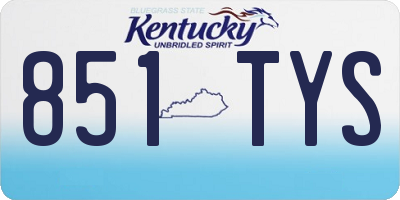 KY license plate 851TYS