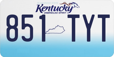KY license plate 851TYT