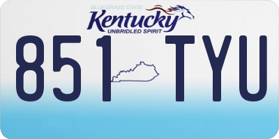 KY license plate 851TYU