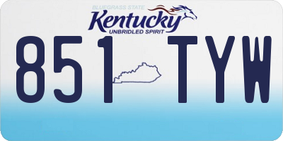 KY license plate 851TYW