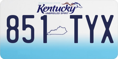 KY license plate 851TYX