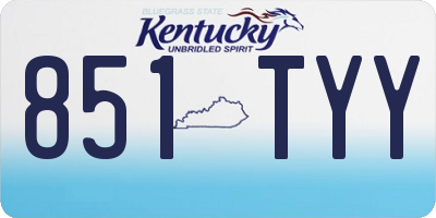 KY license plate 851TYY