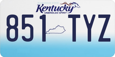 KY license plate 851TYZ