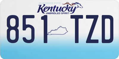 KY license plate 851TZD