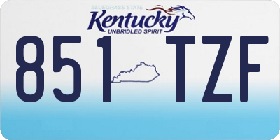 KY license plate 851TZF