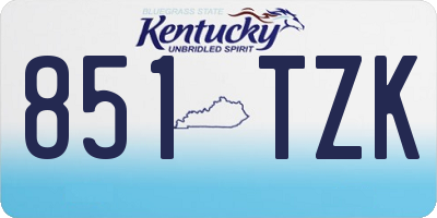 KY license plate 851TZK