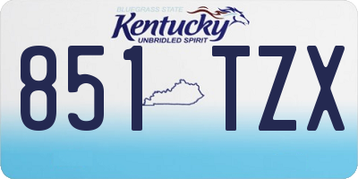 KY license plate 851TZX